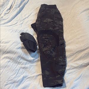 Dark Camouflage Pants with Knee Pads
